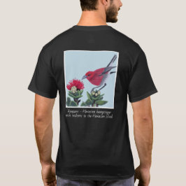 Apapane & Lehua Blossom Hawaii Nature Illustration T-shirt