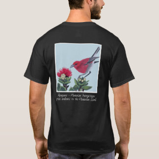 Apapane & Lehua Blossom Hawaii Nature Illustration T-shirt