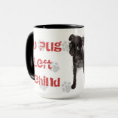 APARN No Pug left Behind Black 15 oz Ringer Mok (Voorkant links)
