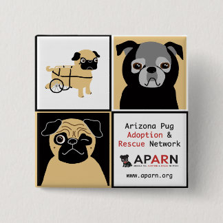 APARN Rescue Pugs Square Button