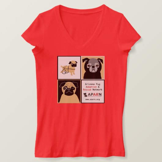 APARN Rescue Pugs Vrouwen Bella Jersey V-hals T-sh T-shirt (Design voorkant)