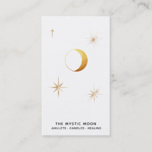** Aparte gouden maansterren Mystic Moon Luna Visitekaartje