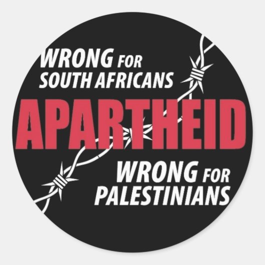 Apartheid Sticker (Voorkant)