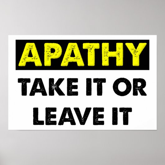 Apathie Grappige Poster (Voorkant)