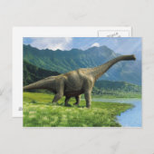 Apatosaure Au Lac Carte Postale Brontosaurus (Devant / Derrière)