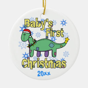 Apatosaurus Baby's eerste kerstversiering Keramisch Ornament