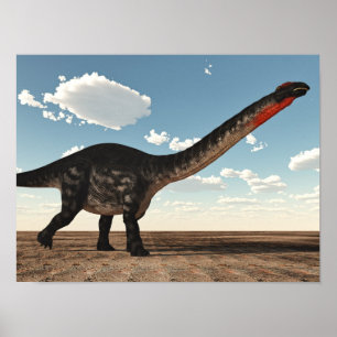 Apatosaurus dinosaur in de woestijn - 3D rendering Poster
