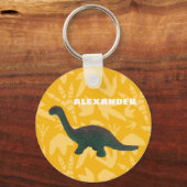 Apatosaurus Speelgoed Dinosaur Green en Geel Sleutelhanger (Voorkant)