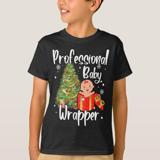 APDL Professional Baby Wrapper Funny Kerstmis NIC T-shirt (Voorkant)