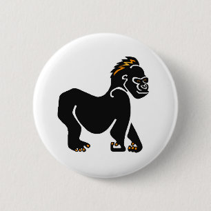 Ape - GORILLA - Wildlife krijger - Primaat Ronde Button 5,7 Cm
