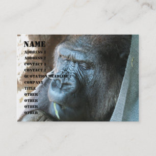 Ape hood ~ Japanse Gorilla Eating Visitekaartje