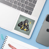 Ape King Custom-Cut Vinyl Sticker (Laptop met iPhone)