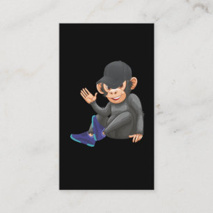 Ape met Sneaker en Baseball Pet Monkey Visitekaartje