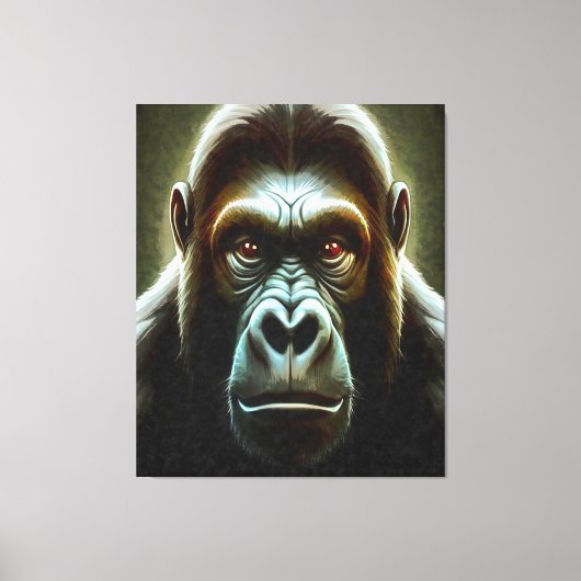 Ape Mountain Gorilla Fun Face Character Portret Canvas Afdruk (Voorkant)