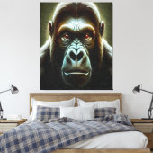 Ape Mountain Gorilla Fun Face Character Portret Canvas Afdruk (Insitu (Slaapkamer))