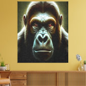 Ape Mountain Gorilla Fun Face Character Portret Canvas Afdruk (Insitu (Woonkamer))