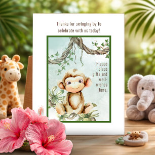 Apen Baby Shower Cadeautafel Reclamebord Met Voetstuk