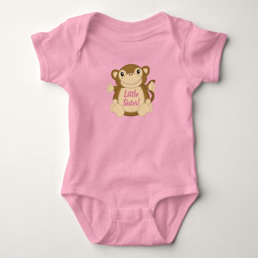 Apen Baby Shower Roze Romper (Voorkant)