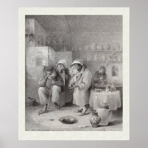 Apen bij de Dentist - Dental Office Decor. Poster