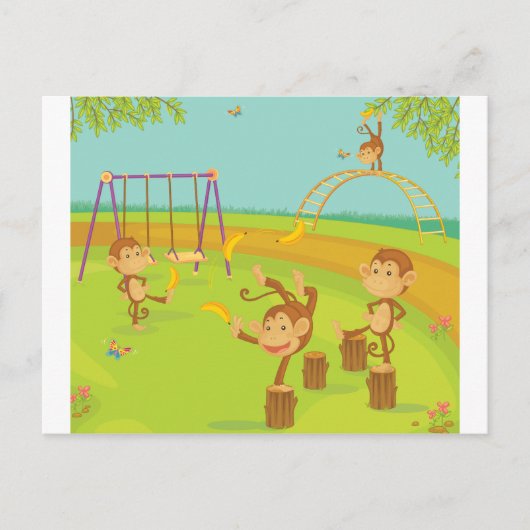 apen briefkaart (Voorkant)