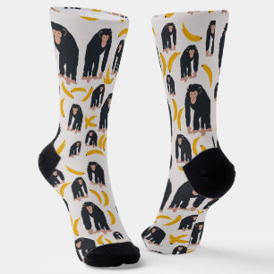 Apen Chimpansee & Banaan Patroon Sokken