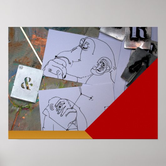 Apen denken na over de resoluties P Poster (Voorkant)