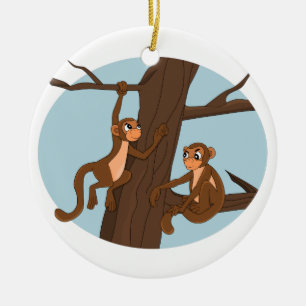 apen die de boom beklimmen keramisch ornament