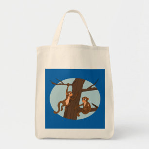 apen die de cartoon van de boom beklimmen tote bag