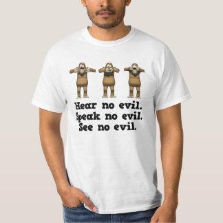 Apen die geen kwaad horen t-shirt