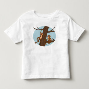 Apen die het T-shirt van de cartoon van de boompeu