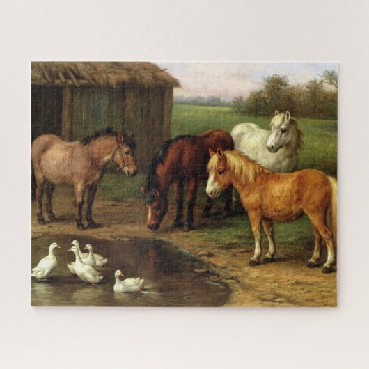 apen en eenden landbouwhuisdieren puzzl legpuzzel (Horizontaal)