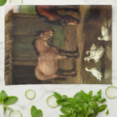 apen en eenden landbouwhuisdieren theedoek (Gevouwen)