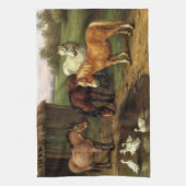 apen en eenden landbouwhuisdieren theedoek (Verticaal)