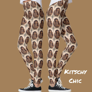 Apen gesneden Kokosnoot Retro Kitsch Chic Leggings