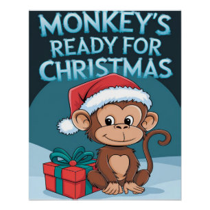 Apen Kerstmis Perfect Poster