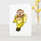 Apen met bananenschil kaart (Gele Bloem)