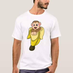 Apen met bananenschil t-shirt