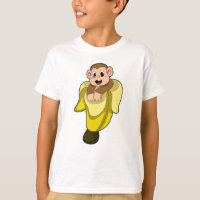 Apen met bananenschil