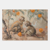 Apen - olieverfschilderij stijl wrapping geschenk  inpakpapier vel (Voorkant 3)