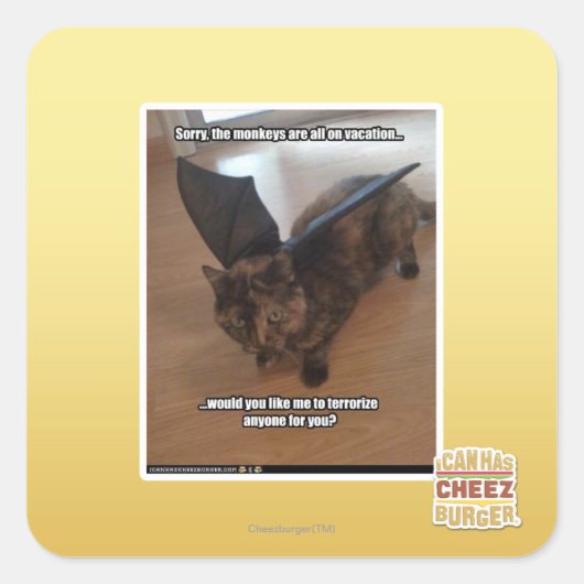 Apen op vakantie vierkante sticker (Voorkant)