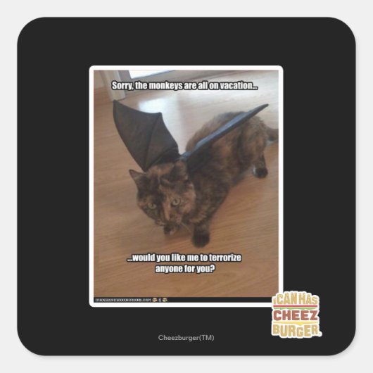 Apen op vakantie vierkante sticker (Voorkant)