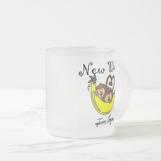 apen Papa van Twin Boys Tshirts en cadeautjes Matglas Koffiemok (Voorkant rechts)