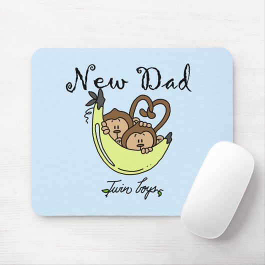 apen Papa van Twin Boys Tshirts en cadeautjes Muismat (Met muis)
