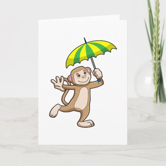 Apen Regen Paraplu Kaart (Voorkant)
