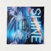 Apen Schaken en Galactische Glans Wandkleed (Voorkant (horizontaal))