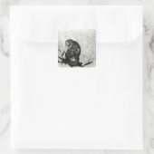 apen vierkante sticker (Tas)
