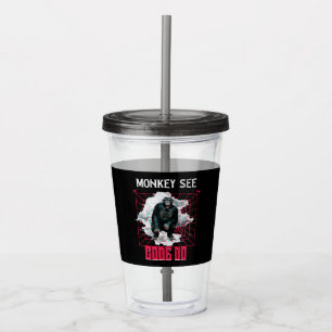 Apen zien code doen Webontwikkelaar humor Acryl Drinkbeker