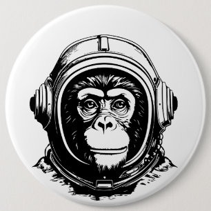 Apenastronaut Ronde Button 6,0 Cm