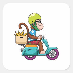 apencooter vierkante sticker