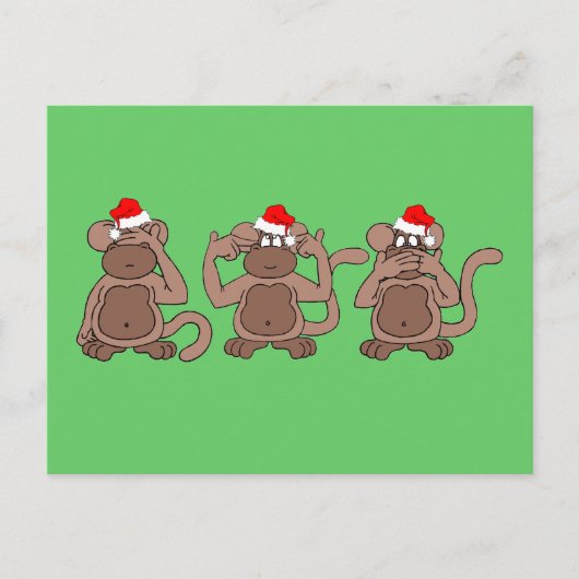 apenkerstmis feestdagenkaart (Voorkant)